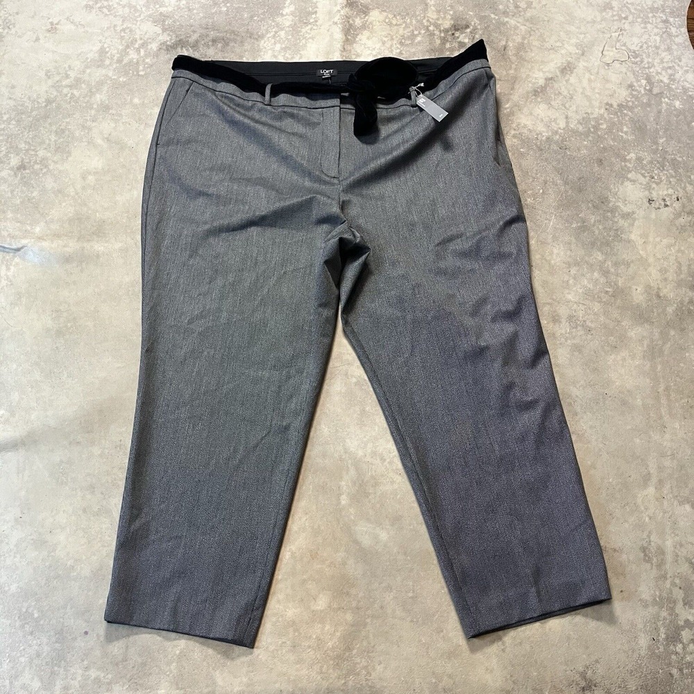 Loft Plus Pants Womens Sz 26 Marisa Slim Tie Waist High Rise Crop Trouser
